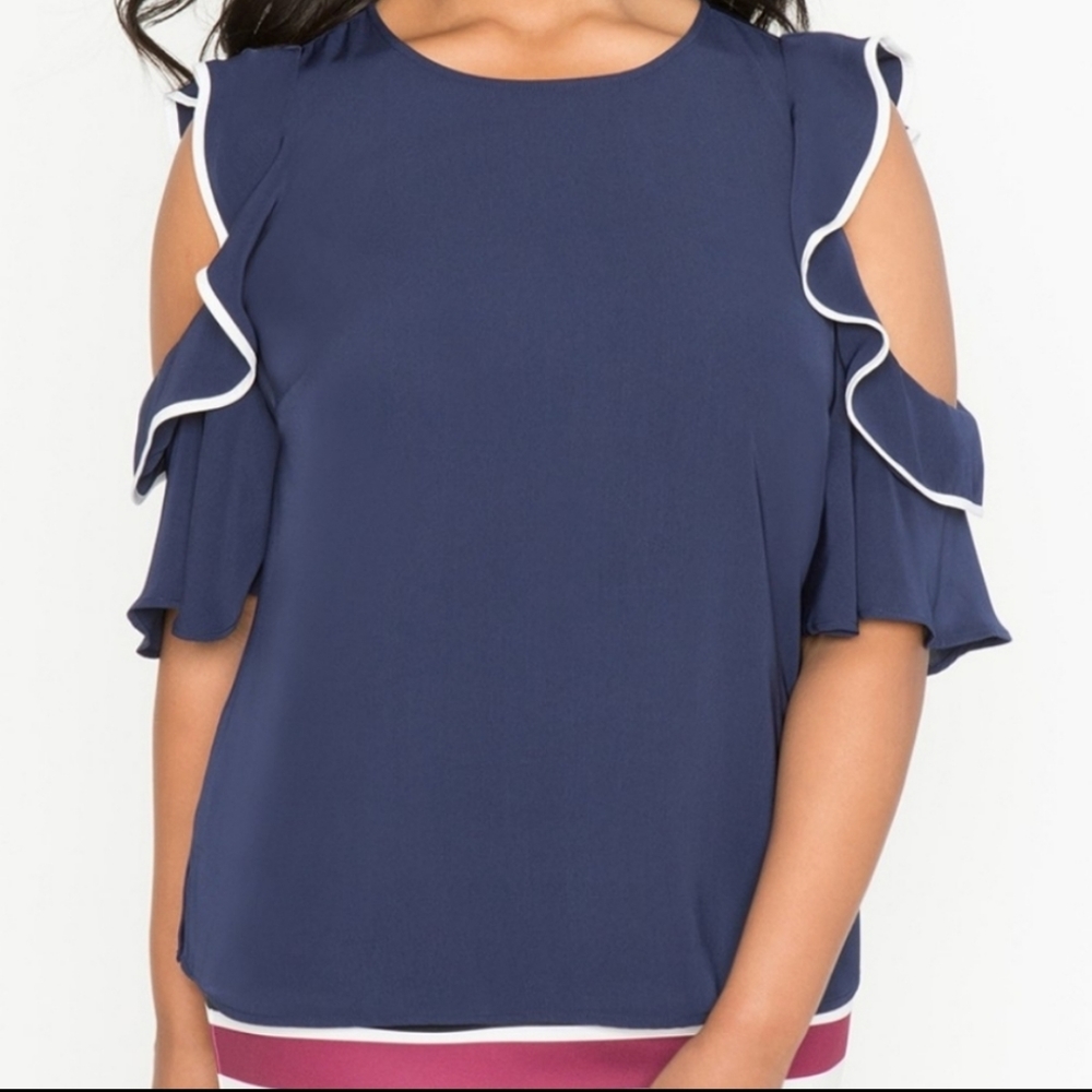 Eloquii cold shoulder top